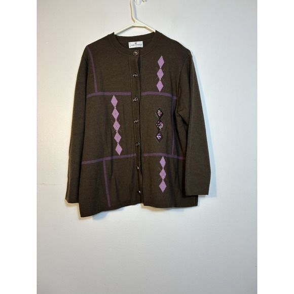 Carla Ferroni Sweaters - Carla Ferroni by Lady‎ Jane wool blend Cardigan  Size XL Brown Made in Italy